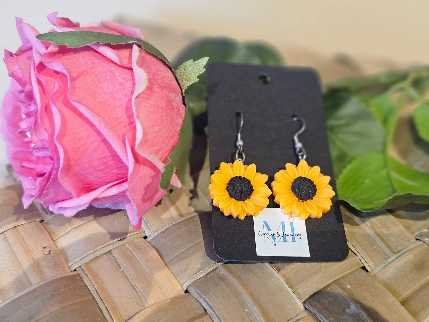 Sunflower Drop Earrings