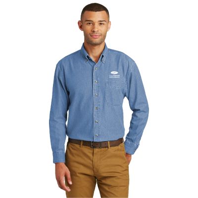 Port &amp; Company Long Sleeve Value Denim Shirt