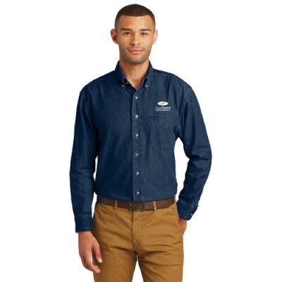Port &amp; Company Long Sleeve Value Denim Shirt