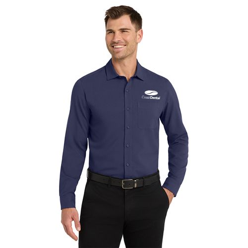 Port Authority ® Long Sleeve Performance Staff Shirt, Color: Navy
