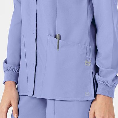 W123 Women's Crew Neck Warm Up Scrub Jacket