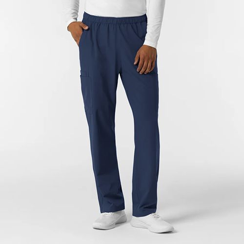 NURTUR Men's Straight Leg Cargo Scrub Pant, Color: Navy