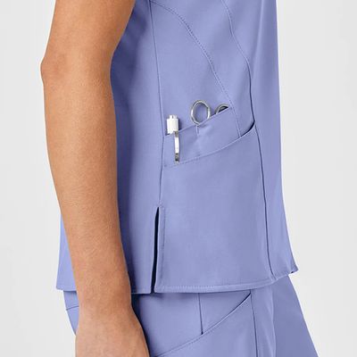 W123 Women's Stylized V-Neck Scrub Top