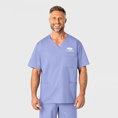 WonderWORK Men's V-Neck Scrub Top
