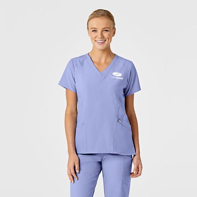 W123 Women's Stylized V-Neck Scrub Top