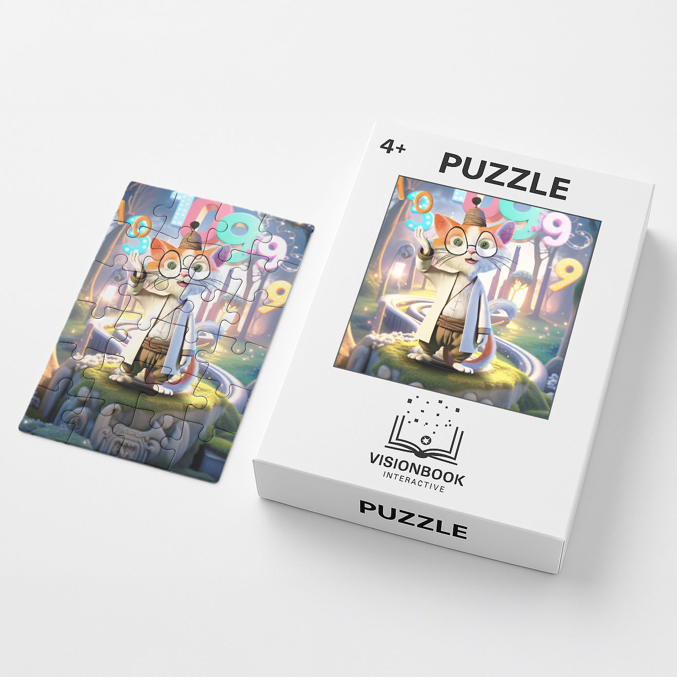 🧩 Kot Dzielacz – Puzzle pełne mądrych podziałów