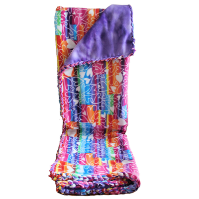 Rainbow Heart Fleece Blanket
