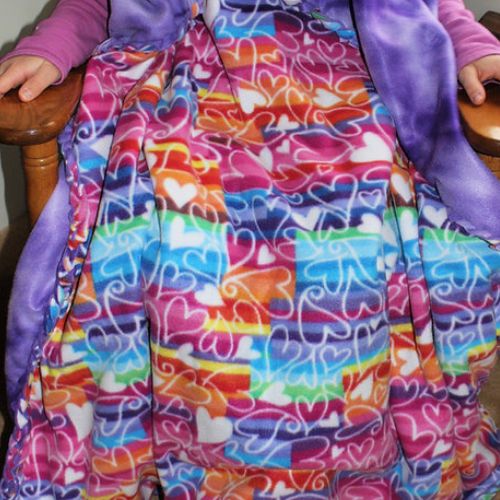 Rainbow Heart Fleece Blanket