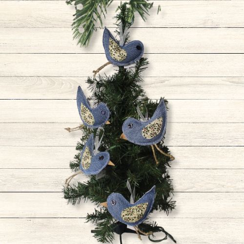 Denim Bird Ornament/Decor