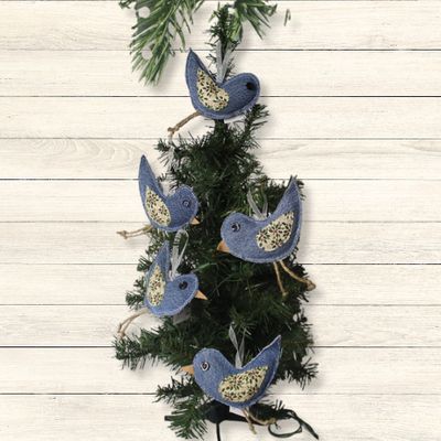 Denim Bird Ornament/Decor