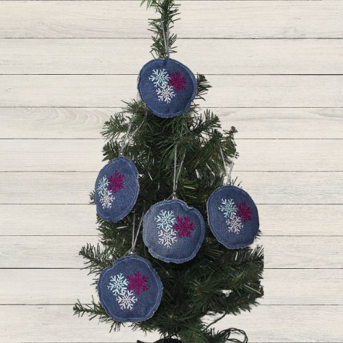 Denim Snowflake Ornament