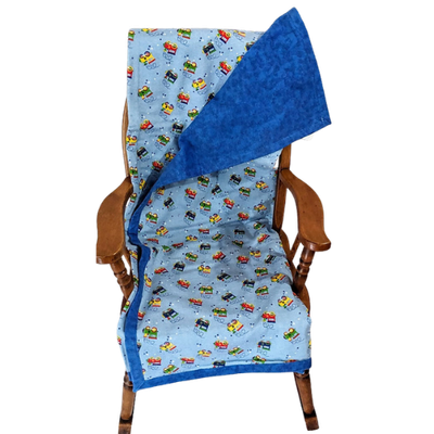 Flannel Train Baby Blanket