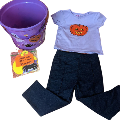 Girl's Pumpkin Bucket Set