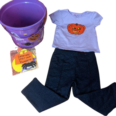 Girl's Pumpkin Bucket Set