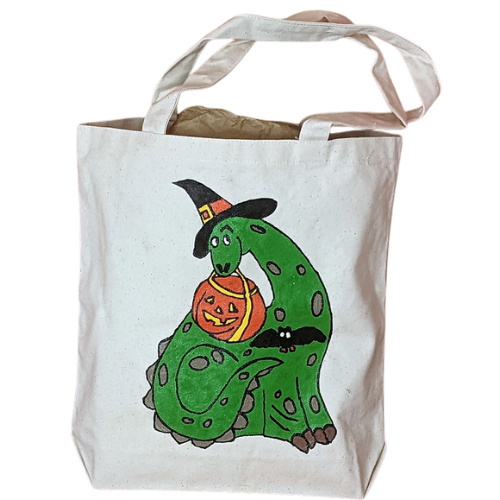Dino Trick or Treat Tote Bag