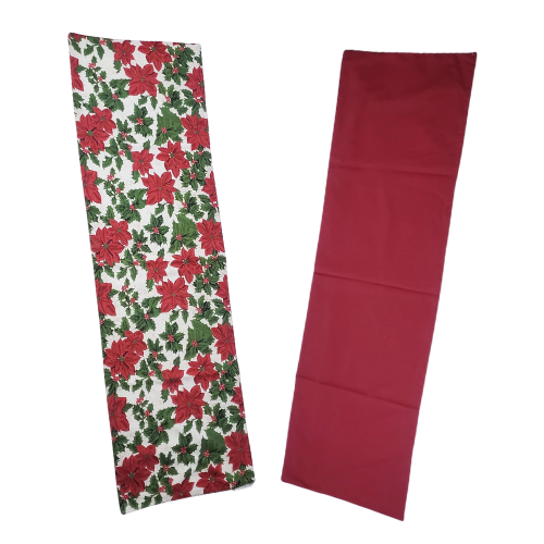 Red Poinsettia Table Runner
