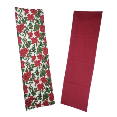 Red Poinsettia Table Runner