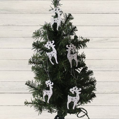Reindeer Lace Embroidered Ornament