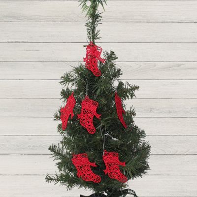 Red Lace Stocking Ornament