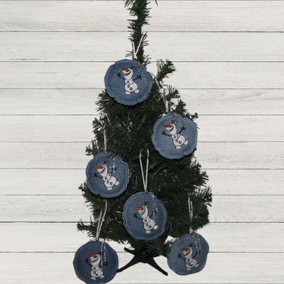 Denim Olaf Ornaments