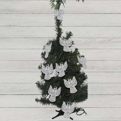 Medium Embroidered Angel Ornament