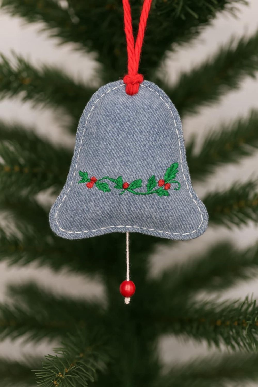 Denim Bell Ornament