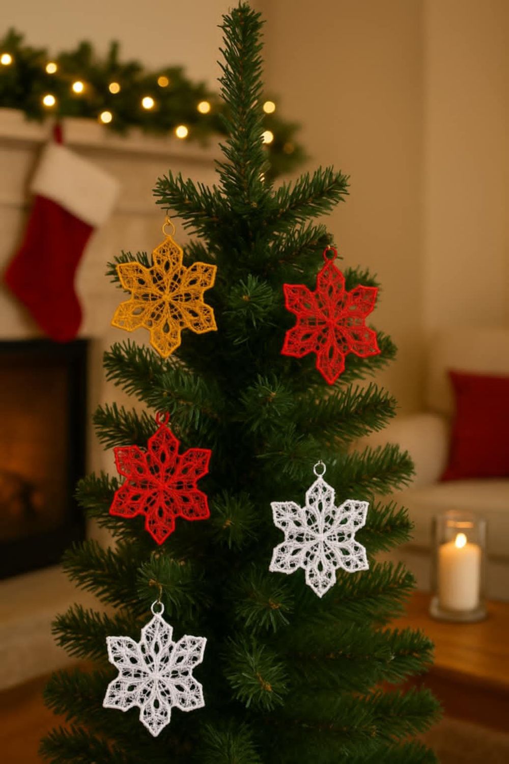 Embroidered Snowflake Ornaments