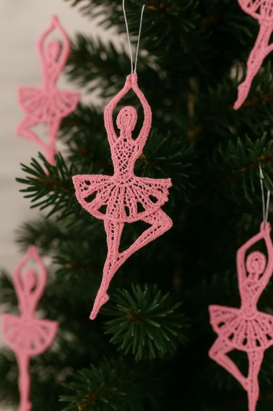 Ballerina Embroidered Lace Ornament