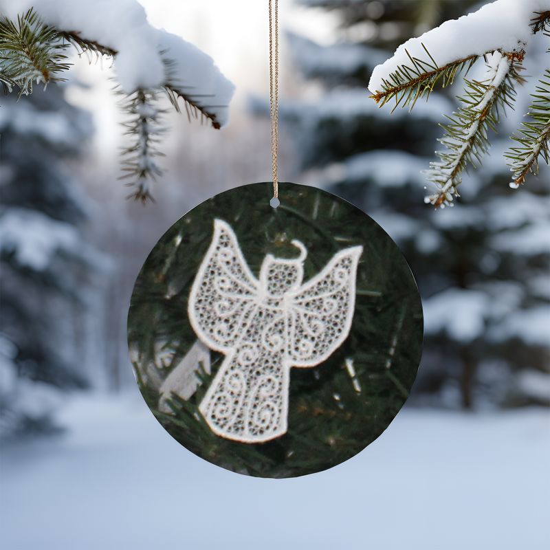 Medium Embroidered Angel Ornament