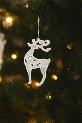 Reindeer Lace Embroidered Ornament Reindeer Lace Embroidered Ornament