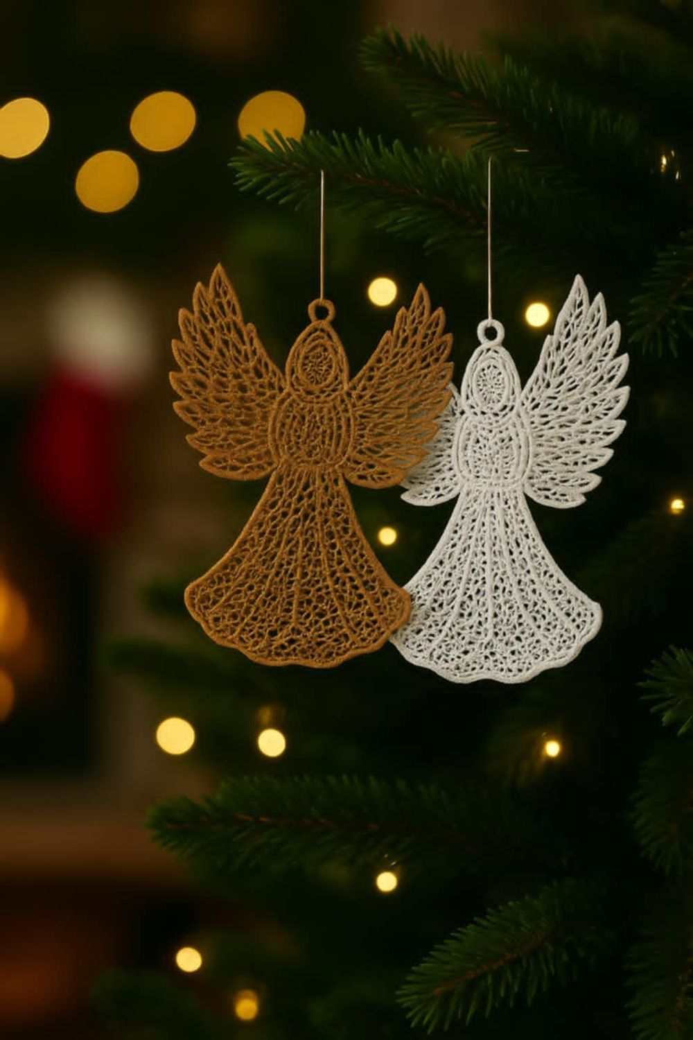 Large Embroidered Angel Ornament Large Embroidered Angel Ornament