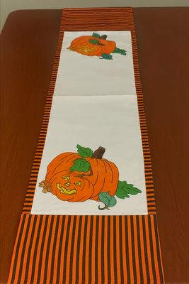 Hand Painted Pumpkin Table Runner