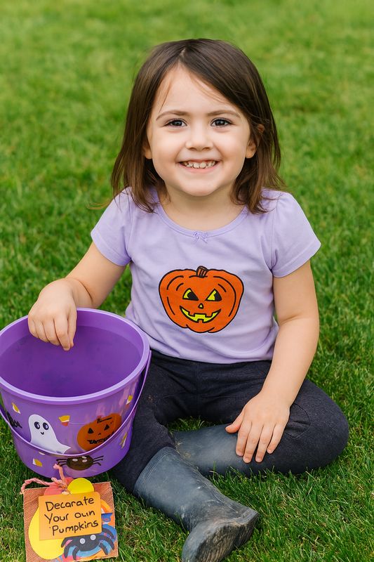 Girl's Pumpkin Bucket Set