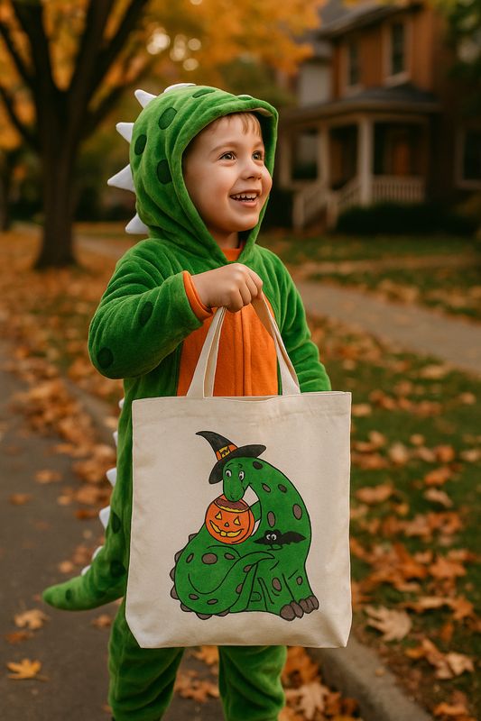 Dino Trick or Treat Tote Bag