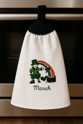 Hand-painted St. Patrick's Flour Sack Towel