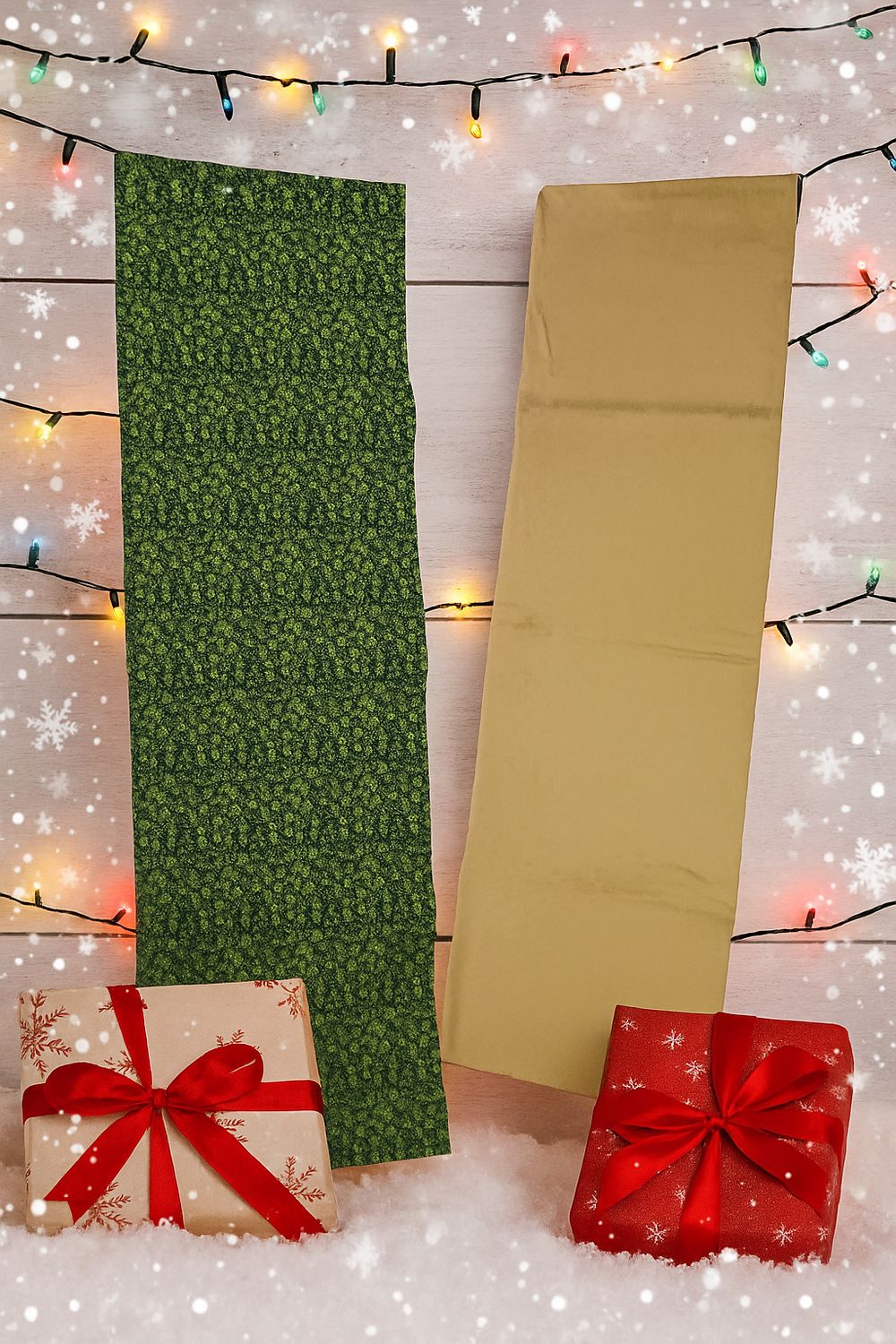 Christmas Gold Leaf Table Runner