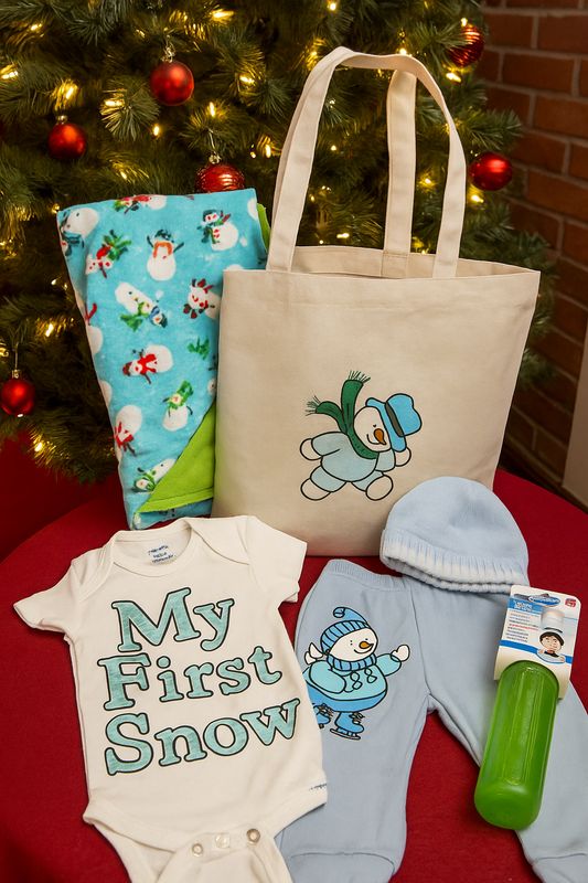 Hand Painted “My First Snow” Baby Boy Gift Set