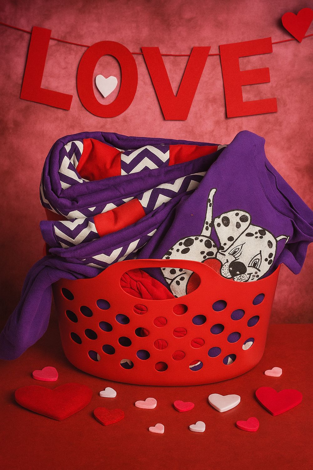 Purple Dalmatian Valentine Girl's Gift Set