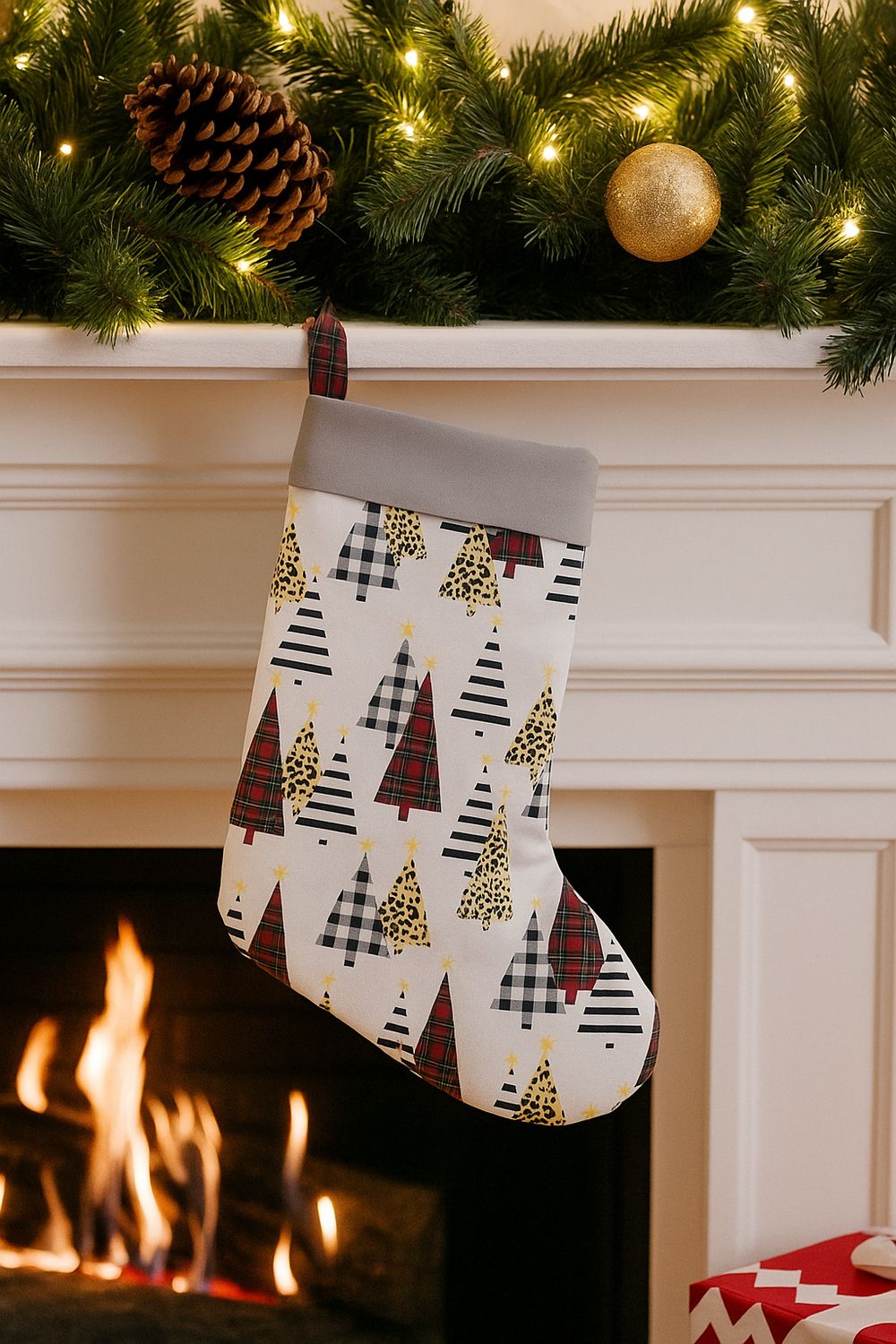 White Tree Stocking