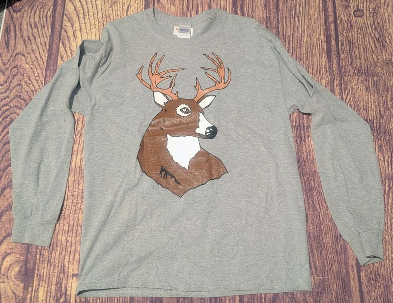 Hand-painted Deer Men's Long Sleeve Shirt