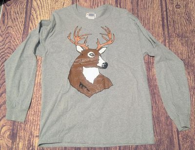 Hand-painted Deer Men's Long Sleeve Shirt Hand-painted Deer Men's Long Sleeve Shirt