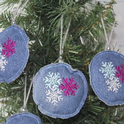 Denim Snowflake Ornament Denim Snowflake Ornament