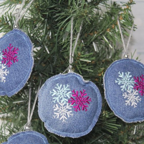 Denim Snowflake Ornament
