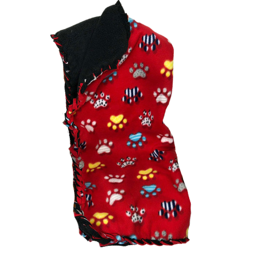 Multi Color Paw Print Pet Fleece Blanket