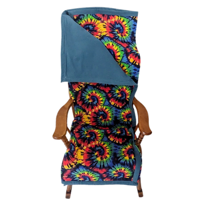 Tie Dye & Blue Baby Blanket