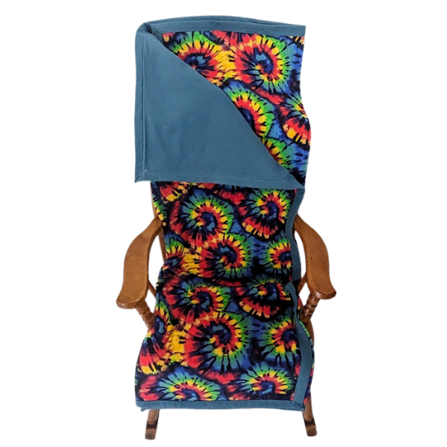 Tie Dye & Blue Baby Blanket