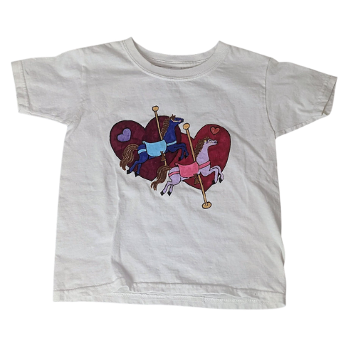 Hand-painted Girls Carousel Horse Shirt