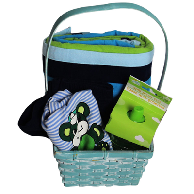 Boy's Blue Bear Valentines Gift Basket