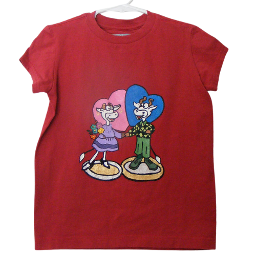 Hand- painted Girls Cow Shirt