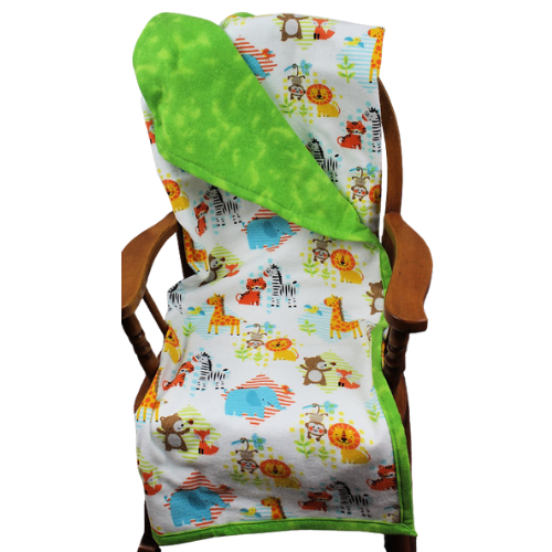 Flannel Zoo Animal Baby Blanket